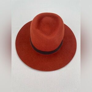 Lucky Brand Wool Fedora Hat, color Burnt Orange / Rust